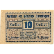Банкнота 10 геллеров 1920 года Австрия — Тумельсхат (нотгельд) (аверс)