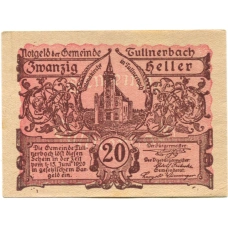 Банкнота 20 геллеров 1920 года Австрия — Тульнербах (нотгельд)