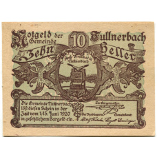 Банкнота 10 геллеров 1920 года Австрия — Тульнербах (нотгельд) (аверс)