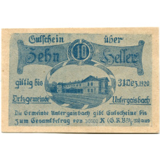 Банкнота 10 геллеров 1920 года Австрия — Унтерайсбах (нотгельд) (аверс)