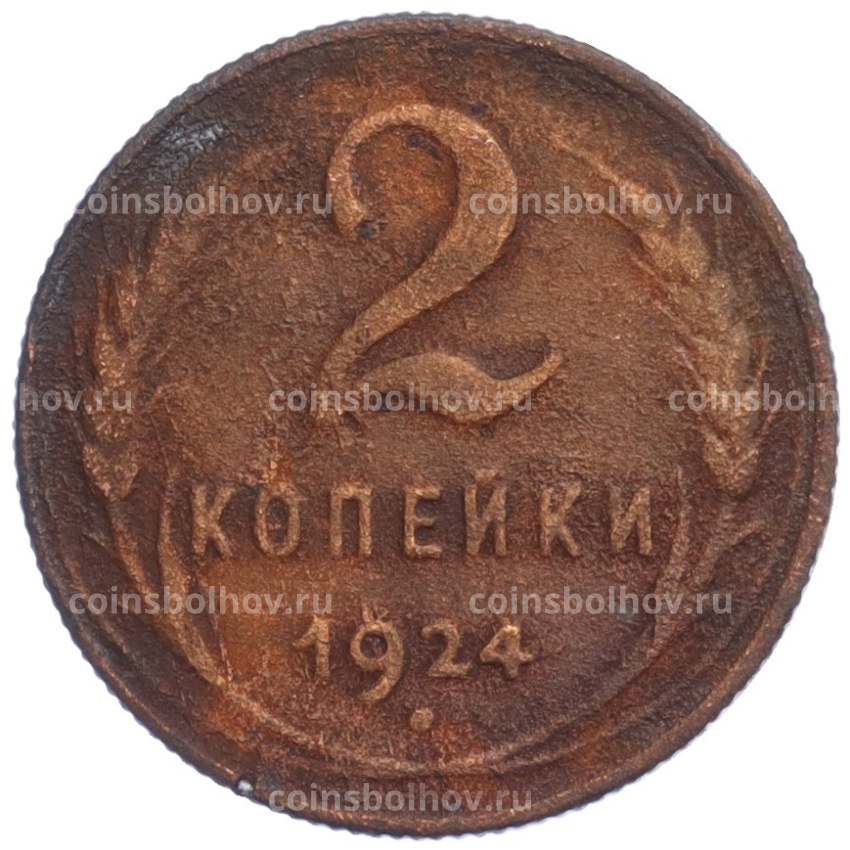 Монета 2 копейки 1924 года
