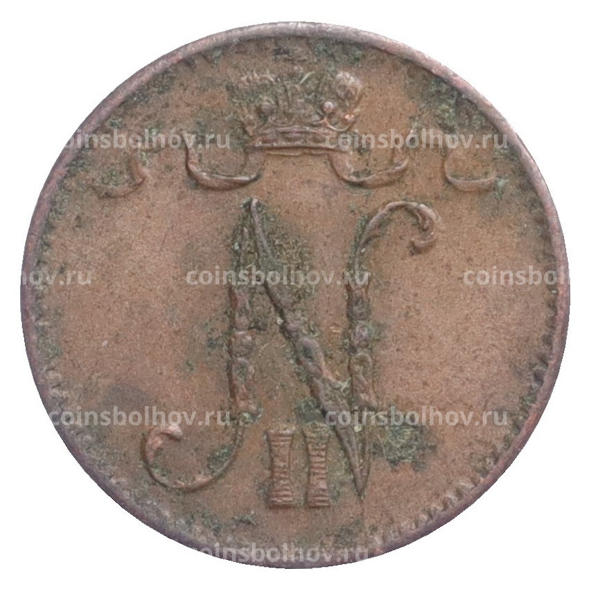 Монета 1 пенни 1915 года Русская Финляндия (вид 2)