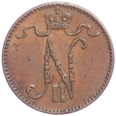 Монета 1 пенни 1914 года Русская Финляндия (реверс)