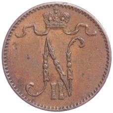 Монета 1 пенни 1914 года Русская Финляндия (реверс)