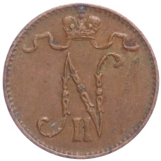 Монета 1 пенни 1913 года Русская Финляндия (реверс)