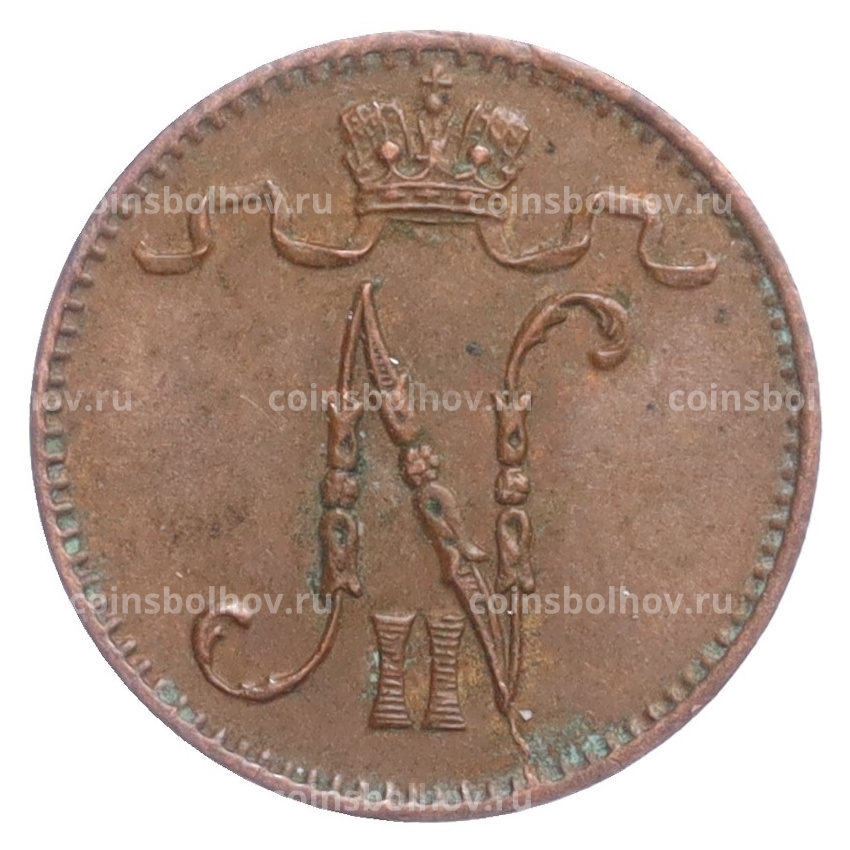 Монета 1 пенни 1915 года Русская Финляндия (вид 2)