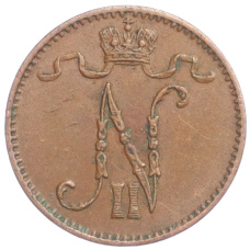 Монета 1 пенни 1909 года Русская Финляндия (реверс)