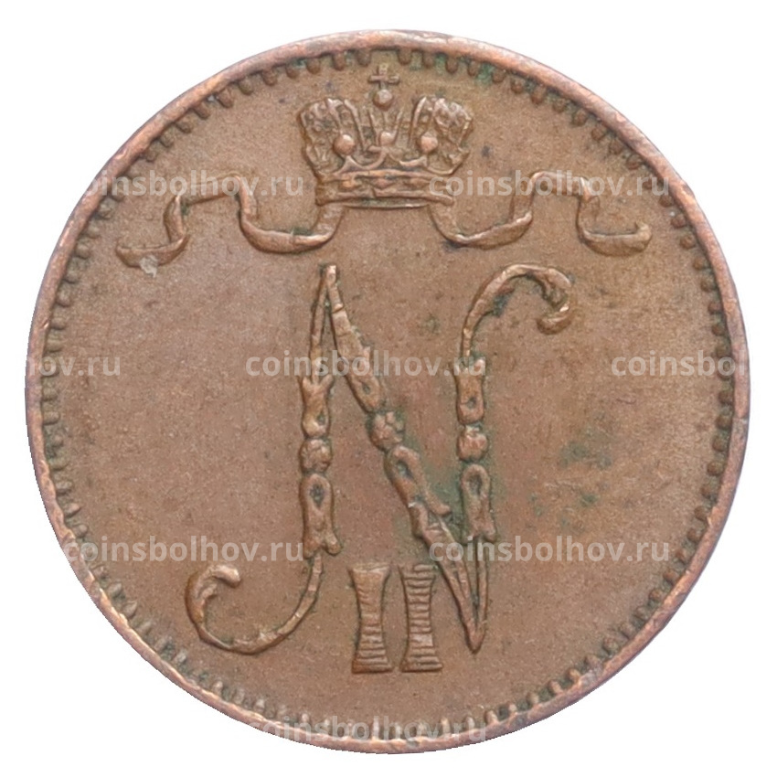 Монета 1 пенни 1909 года Русская Финляндия (вид 2)