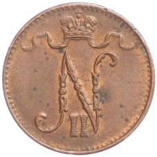 Монета 1 пенни 1916 года Русская Финляндия (реверс)