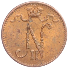 Монета 1 пенни 1916 года Русская Финляндия (реверс)