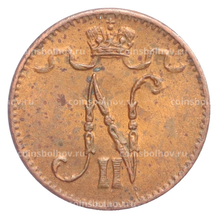 Монета 1 пенни 1916 года Русская Финляндия (вид 2)