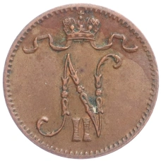 Монета 1 пенни 1913 года Русская Финляндия (реверс)