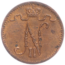 Монета 1 пенни 1916 года Русская Финляндия (реверс)