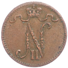 Монета 1 пенни 1916 года Русская Финляндия (реверс)