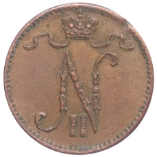 Монета 1 пенни 1911 года Русская Финляндия (реверс)