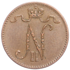 Монета 1 пенни 1915 года Русская Финляндия (реверс)