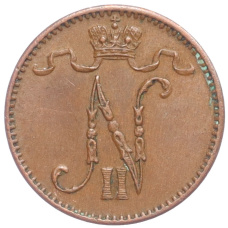 Монета 1 пенни 1914 года Русская Финляндия (реверс)