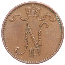 Монета 1 пенни 1914 года Русская Финляндия (реверс)