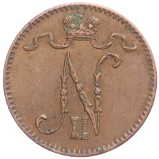 Монета 1 пенни 1914 года Русская Финляндия (реверс)