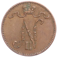 Монета 1 пенни 1914 года Русская Финляндия (реверс)