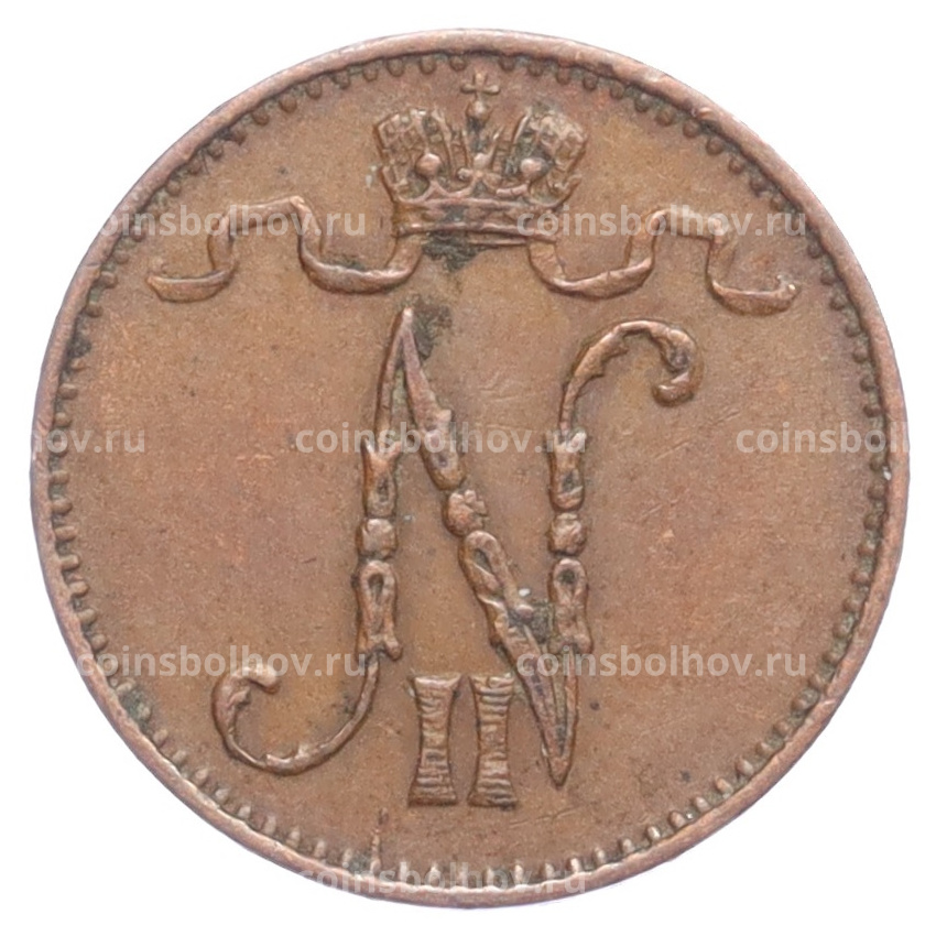 Монета 1 пенни 1909 года Русская Финляндия (вид 2)
