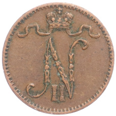 Монета 1 пенни 1913 года Русская Финляндия (реверс)