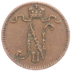 Монета 1 пенни 1913 года Русская Финляндия (реверс)