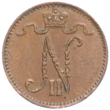 Монета 1 пенни 1915 года Русская Финляндия (реверс)