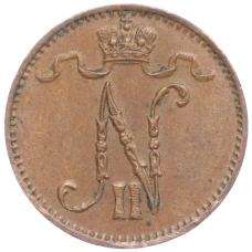 Монета 1 пенни 1915 года Русская Финляндия (реверс)