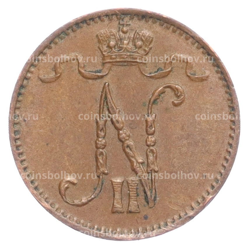 Монета 1 пенни 1915 года Русская Финляндия (вид 2)