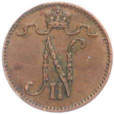 Монета 1 пенни 1911 года Русская Финляндия (реверс)