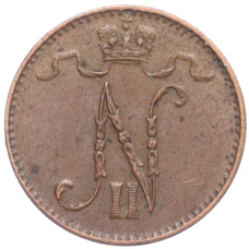 Монета 1 пенни 1911 года Русская Финляндия (реверс)