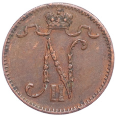 Монета 1 пенни 1911 года Русская Финляндия (реверс)