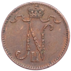 Монета 1 пенни 1911 года Русская Финляндия (реверс)