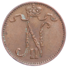 Монета 1 пенни 1915 года Русская Финляндия (реверс)