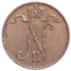 Монета 1 пенни 1915 года Русская Финляндия (реверс)