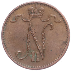 Монета 1 пенни 1913 года Русская Финляндия (реверс)