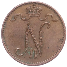 Монета 1 пенни 1913 года Русская Финляндия (реверс)