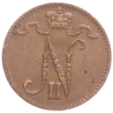 Монета 1 пенни 1916 года Русская Финляндия (реверс)