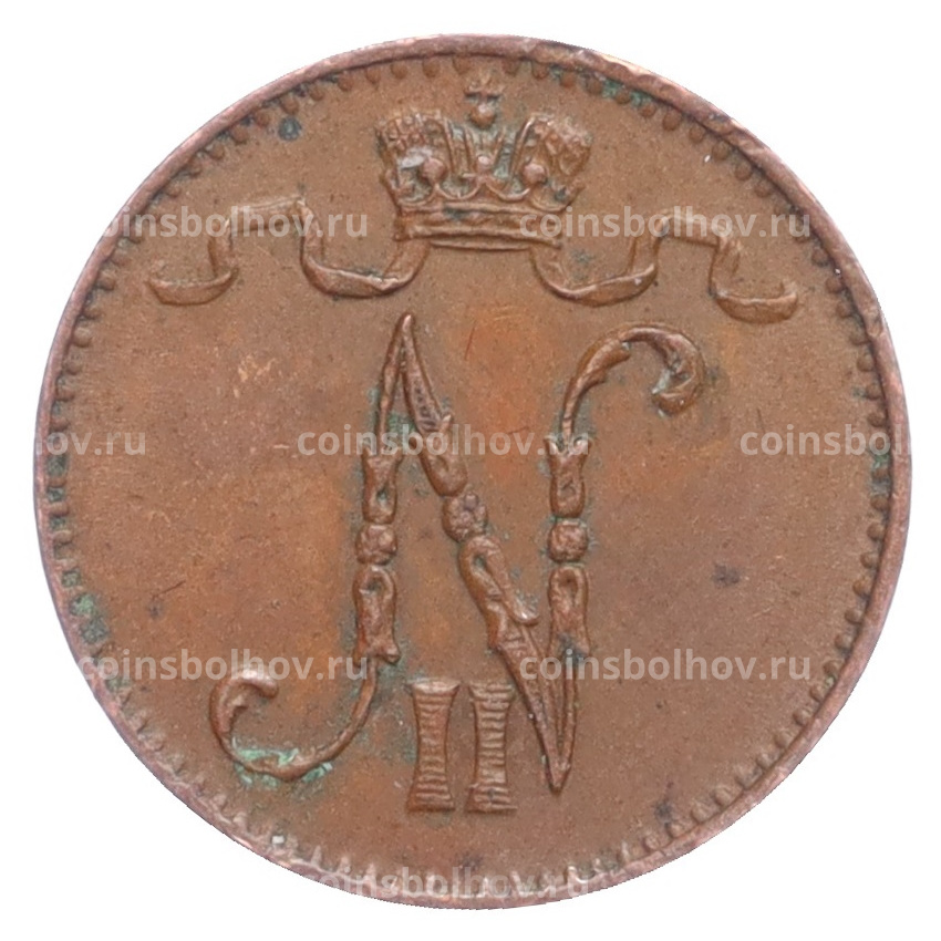 Монета 1 пенни 1909 года Русская Финляндия (вид 2)