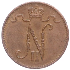 Монета 1 пенни 1916 года Русская Финляндия (реверс)