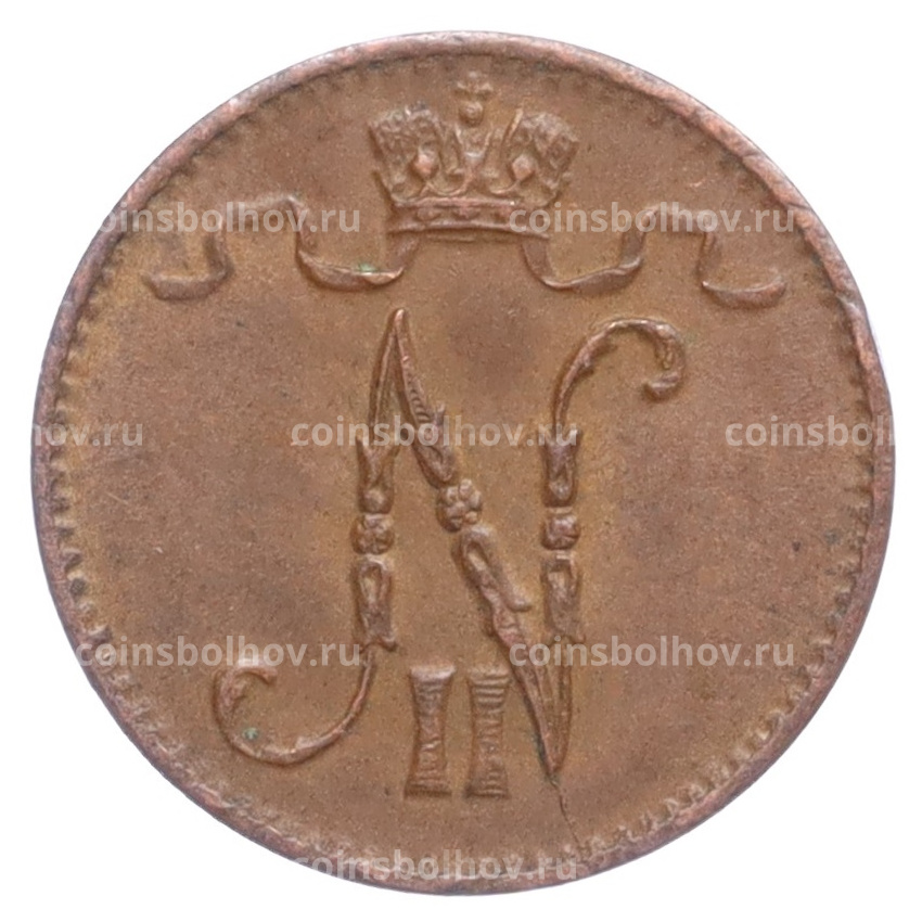 Монета 1 пенни 1916 года Русская Финляндия (вид 2)