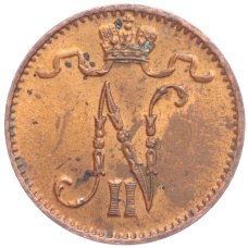 Монета 1 пенни 1914 года Русская Финляндия (реверс)