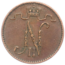 Монета 1 пенни 1911 года Русская Финляндия (реверс)