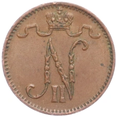 Монета 1 пенни 1914 года Русская Финляндия (реверс)