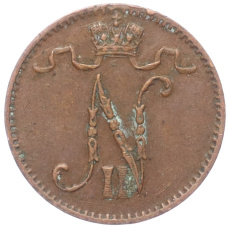 Монета 1 пенни 1911 года Русская Финляндия (реверс)