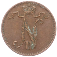 Монета 1 пенни 1911 года Русская Финляндия (реверс)