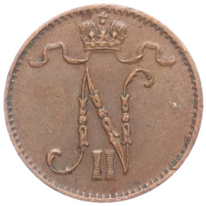 Монета 1 пенни 1911 года Русская Финляндия (реверс)