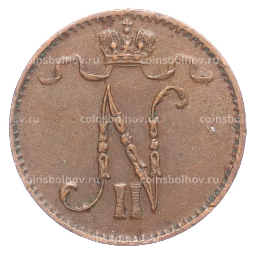Монета 1 пенни 1911 года Русская Финляндия (вид 2)