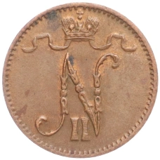 Монета 1 пенни 1914 года Русская Финляндия (реверс)